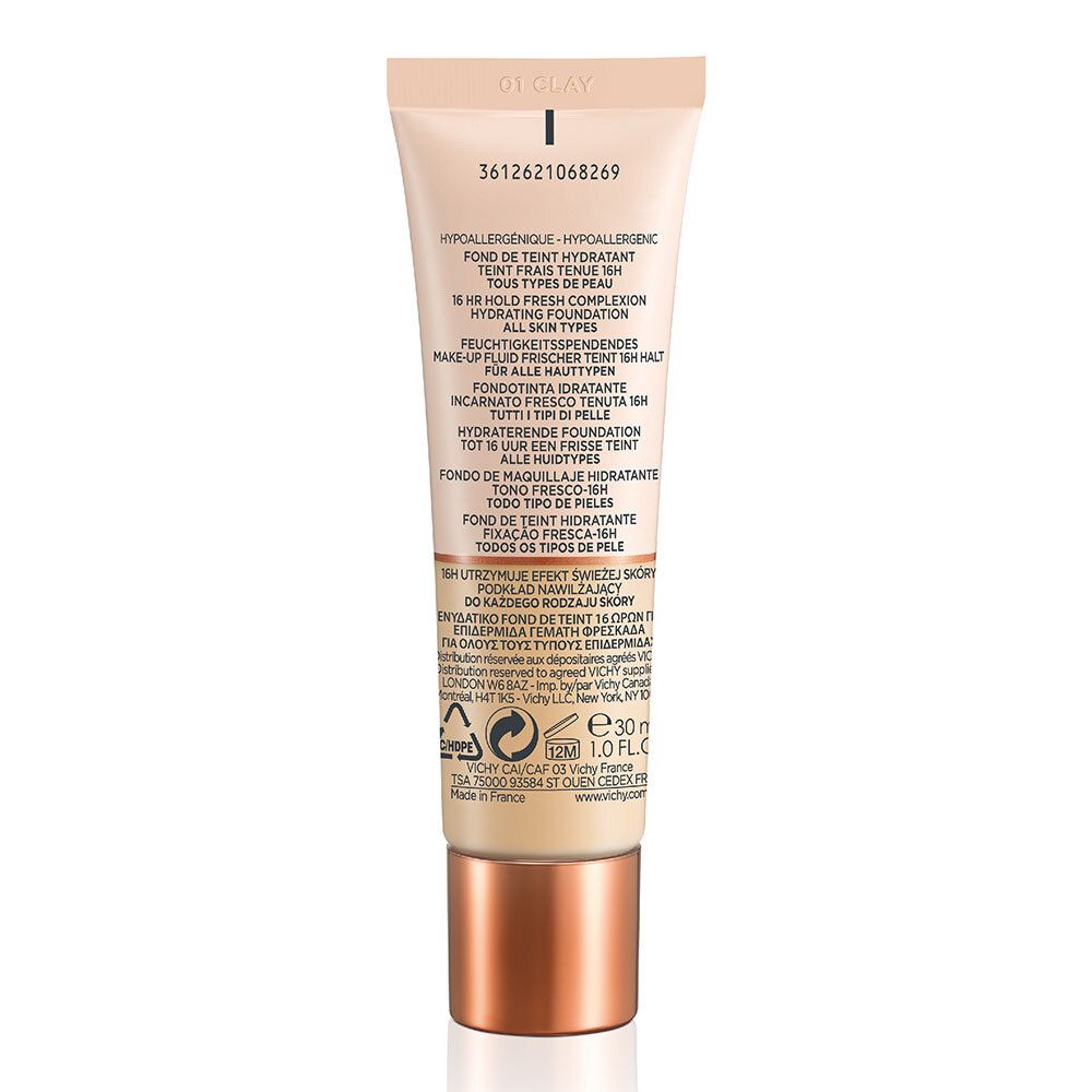Minéralblend Fond de teint hydratant teint frais Tube 30ml - Teinte 01 CLAY
