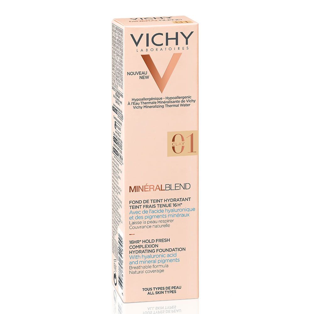 Minéralblend Fond de teint hydratant teint frais Tube 30ml - Teinte 01 CLAY