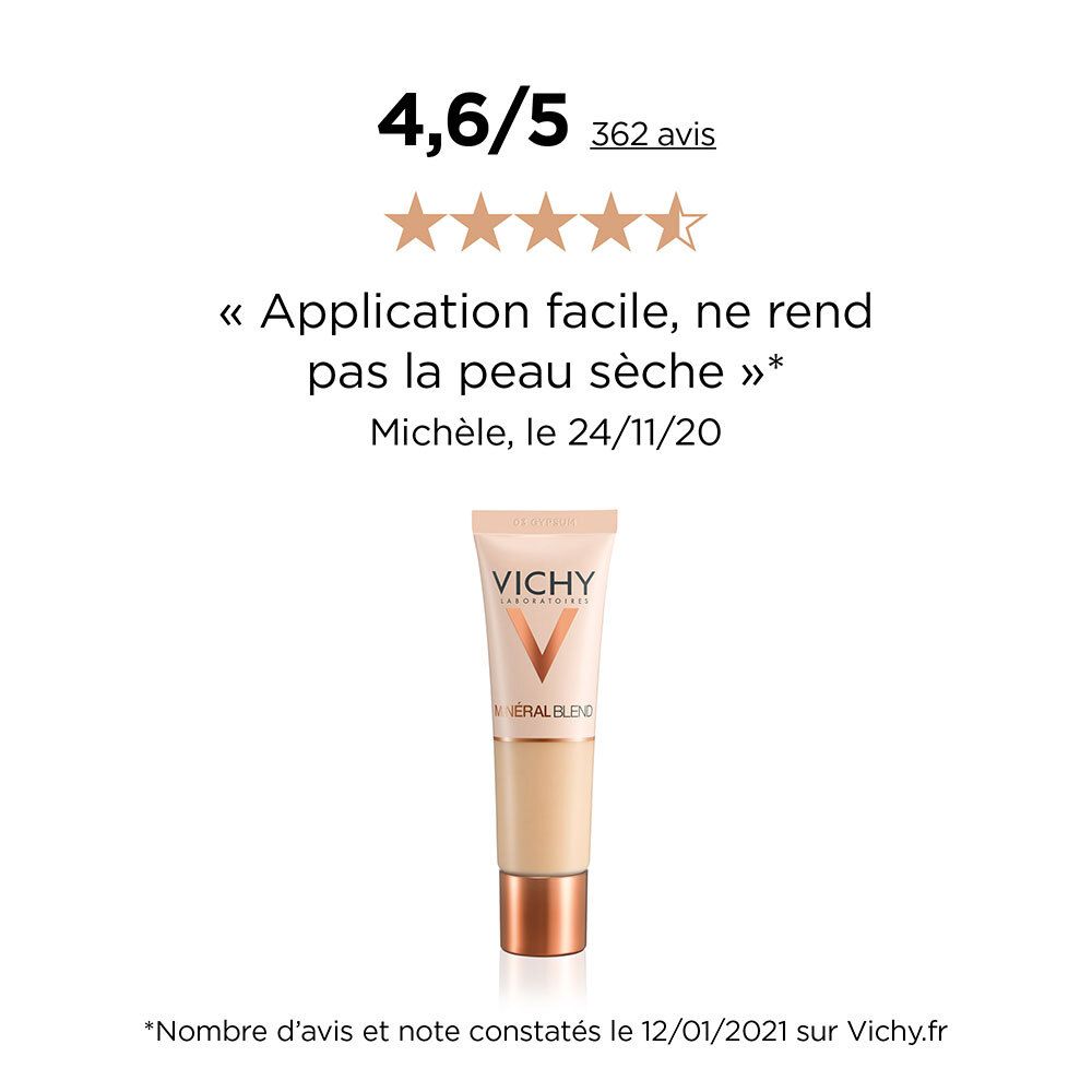 Minéralblend Fond de teint hydratant teint frais Tube 30ml - Teinte 01 CLAY