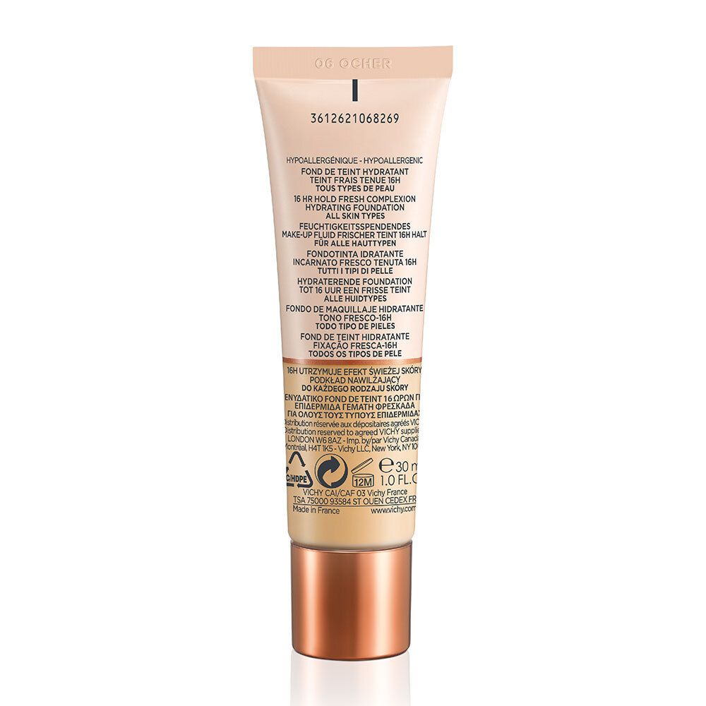 Minéralblend Fond de teint hydratant teint frais Tube 30ml - Teinte 06 OCHER