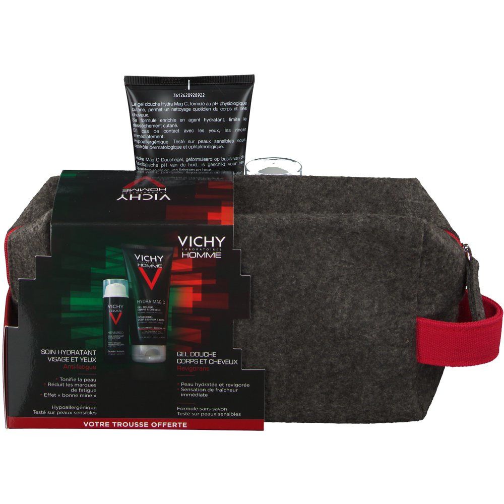 Vichy Trousse Homme MAG-C Gel-Douche Hydratant Revigorant + Soin hydratant anti-fatigue Visage + Yeux