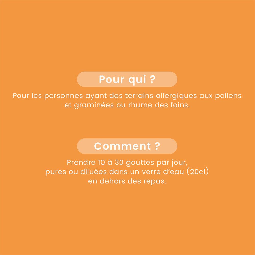 Texte sur fond orange. Questions et réponses sur l'utilisation du produit.