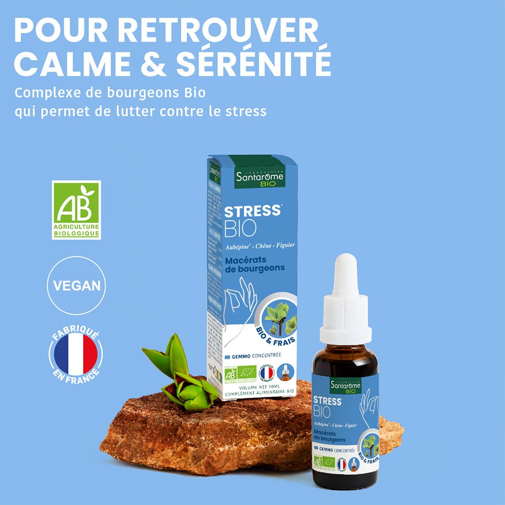 Santarome Bio Complexe Stress 3 Bourgeons Bio et Frais C12