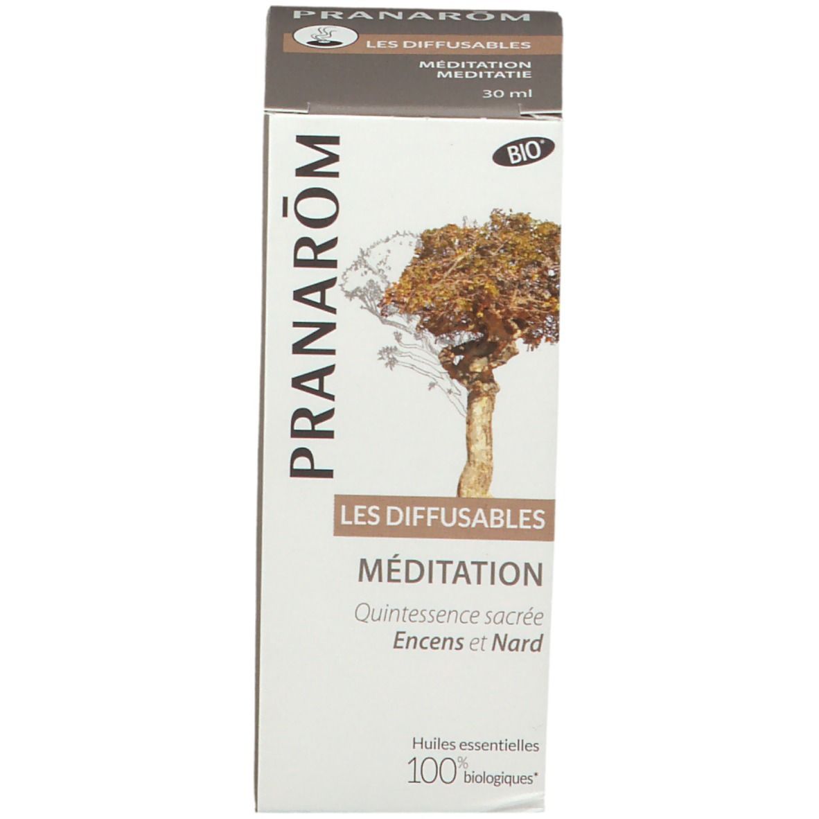 Pranarôm Les Diffusables Huiles Essentielles 100% Biologiques Méditation  Encens Nard 30ml