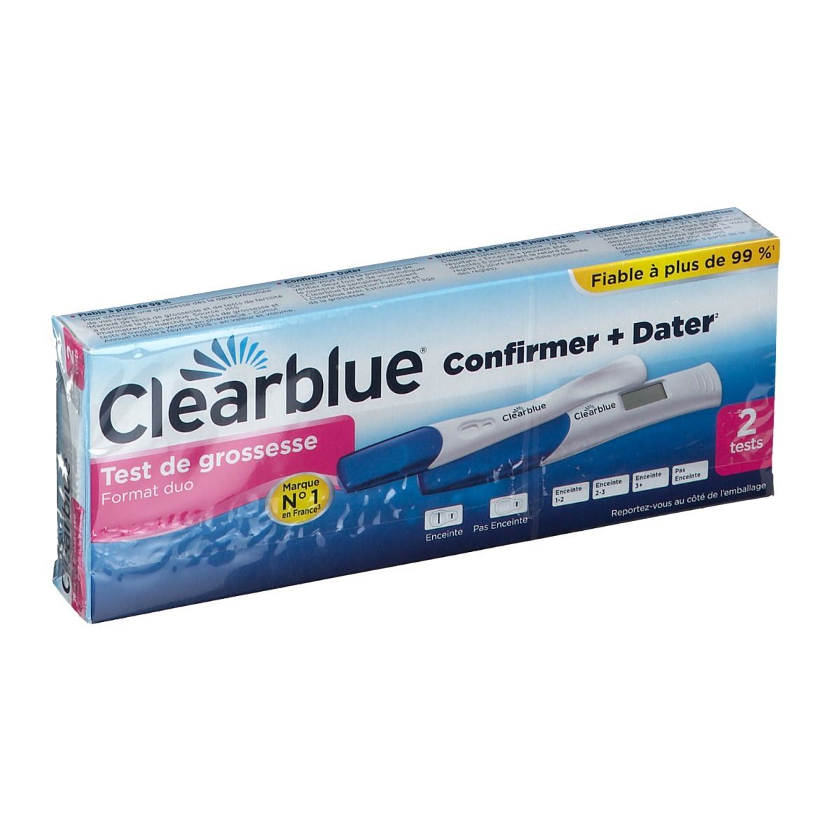 Clearblue™ Confirmer + Dater 2 Test de grossesse format duo