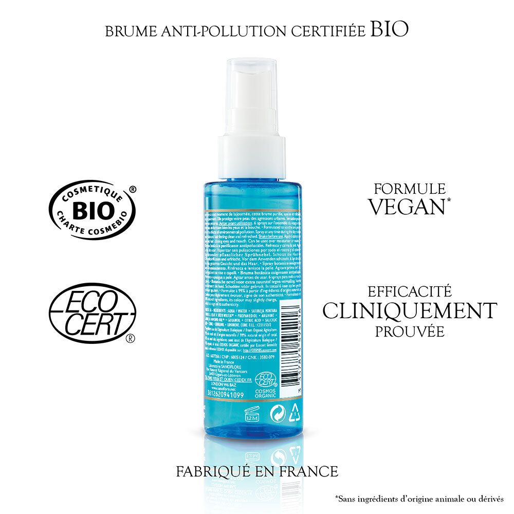 Sanoflore Aqua aeria Brume botanique oxygénante anti-pollution