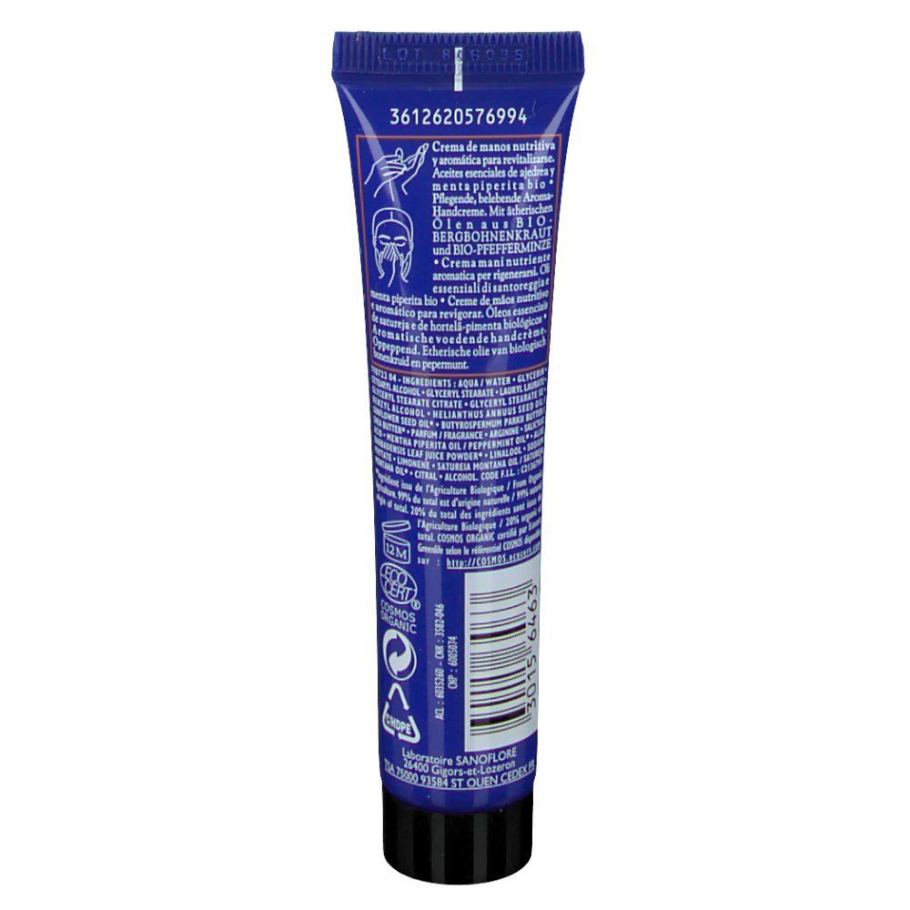 Sanoflore Crème mains aromatique Sarriette & Menthe Poivrée