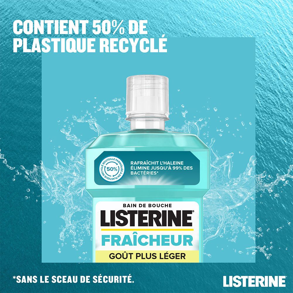 LISTERINE® Bain de Bouche Fraîcheur Goût Plus Léger sans alcool