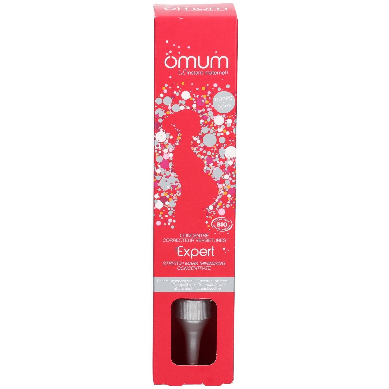 Boîte Omum Expert concentré. Face avant avec informations produit et sceaux.