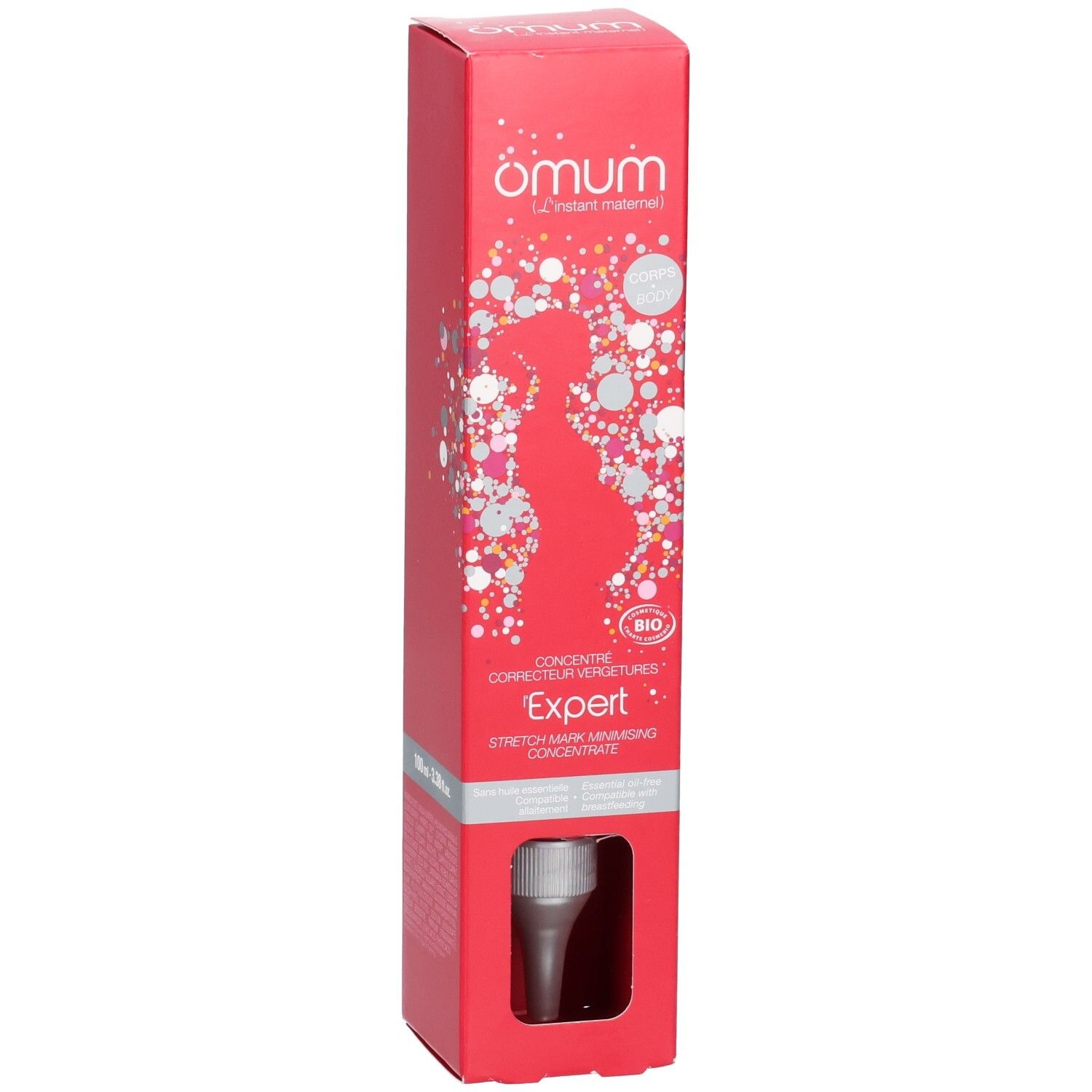 Boîte Omum Expert concentré. Face avant avec informations produit et sceaux.