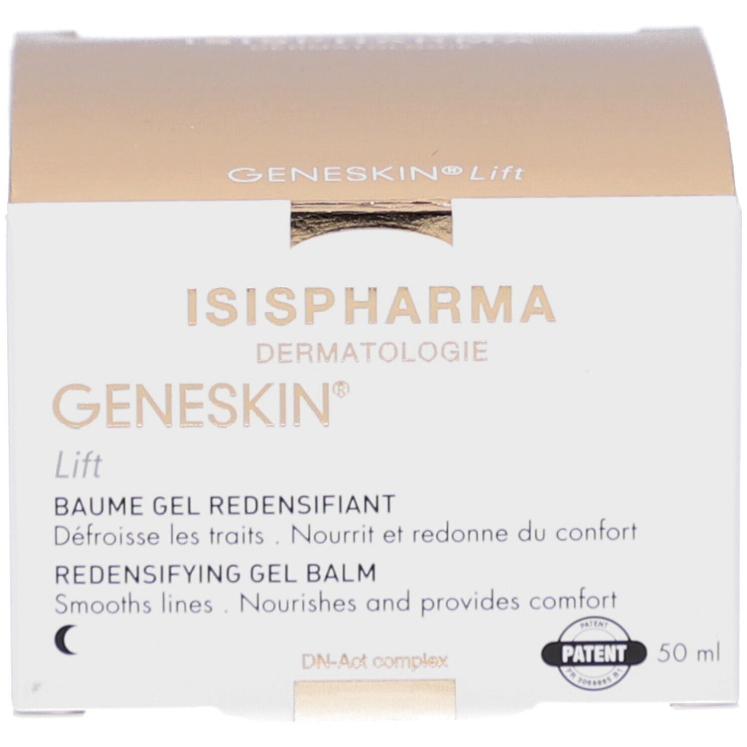 Boîte. Inscription: GENESKIN Lift, ISISPHARMA, 50 ml.