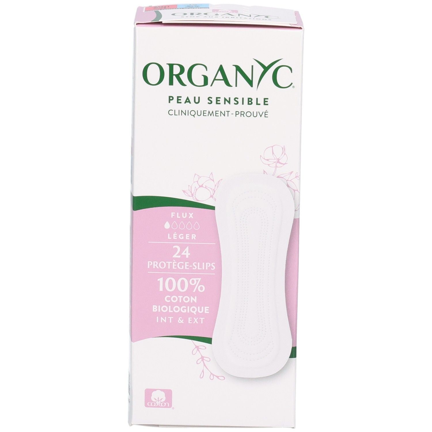 Organyc Protège-Slips, 24 pièces, 100% coton bio, pour flux léger.