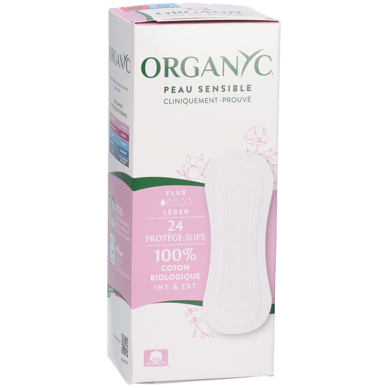 Organyc Protège-Slips, 24 pièces, 100% coton bio, pour flux léger.