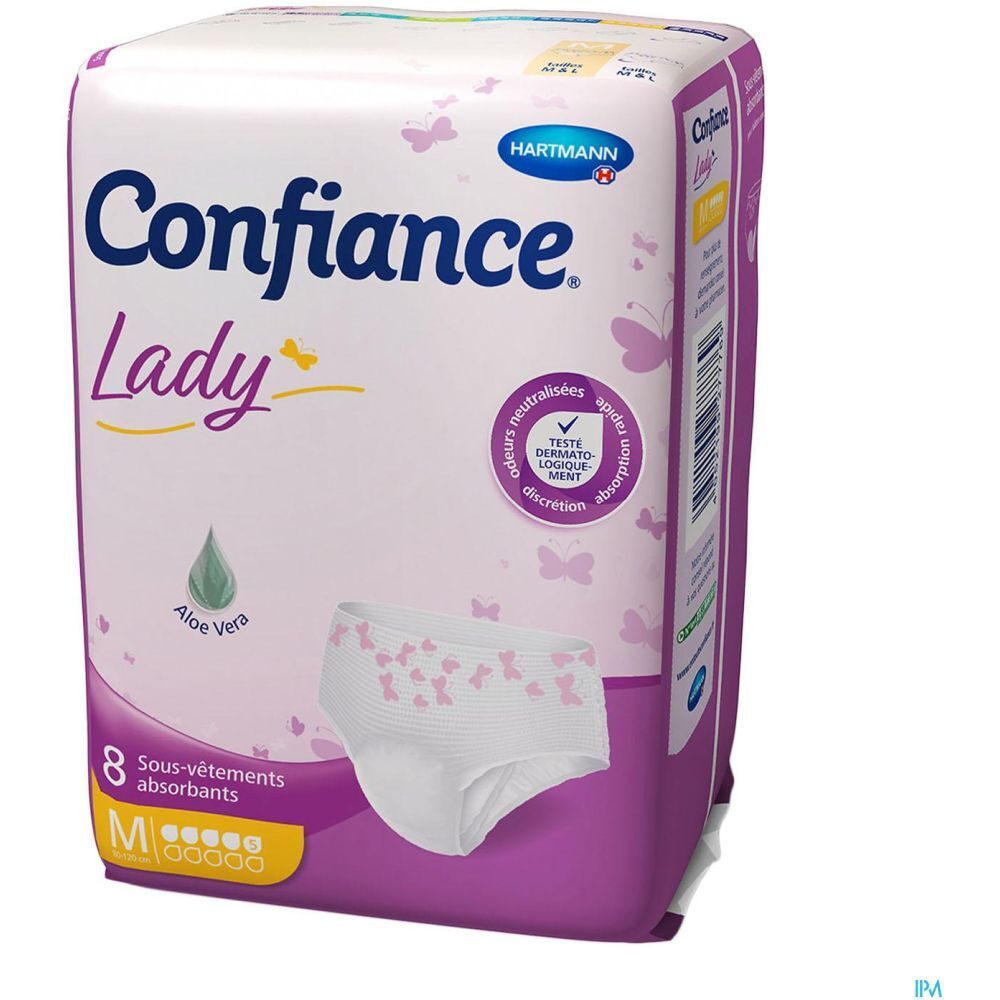 CONFIANCE LADY ABSORPTION 5 G SOUS - VÊTEMENT - Slip absorbant jetable, hypoallergénique p