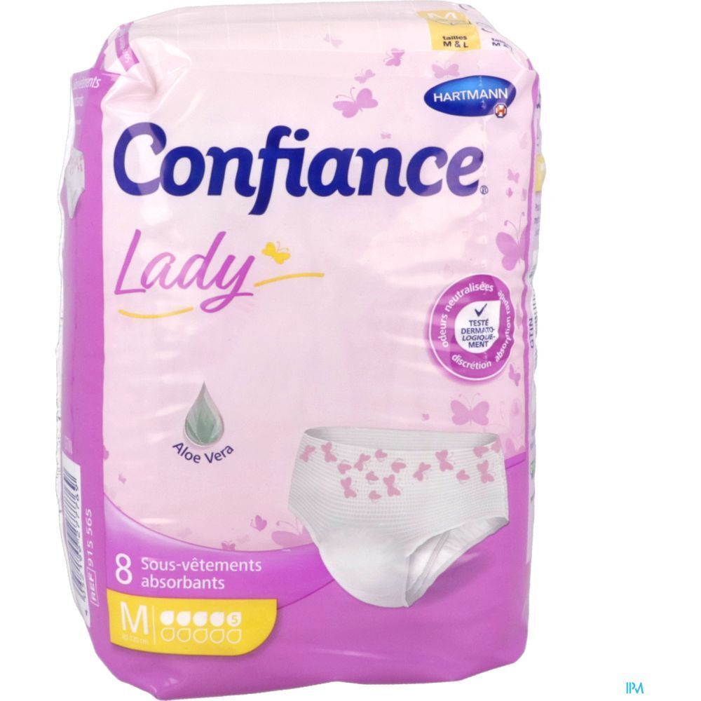 CONFIANCE LADY ABSORPTION 5 G SOUS - VÊTEMENT - Slip absorbant jetable, hypoallergénique p