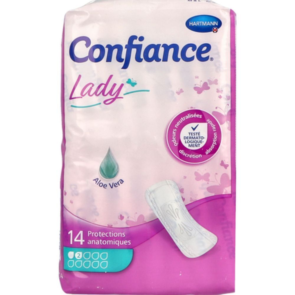 CONFIANCE LADY ABSORPTION 2 G - Protection anatomique hypoallergénique pour incontinence u