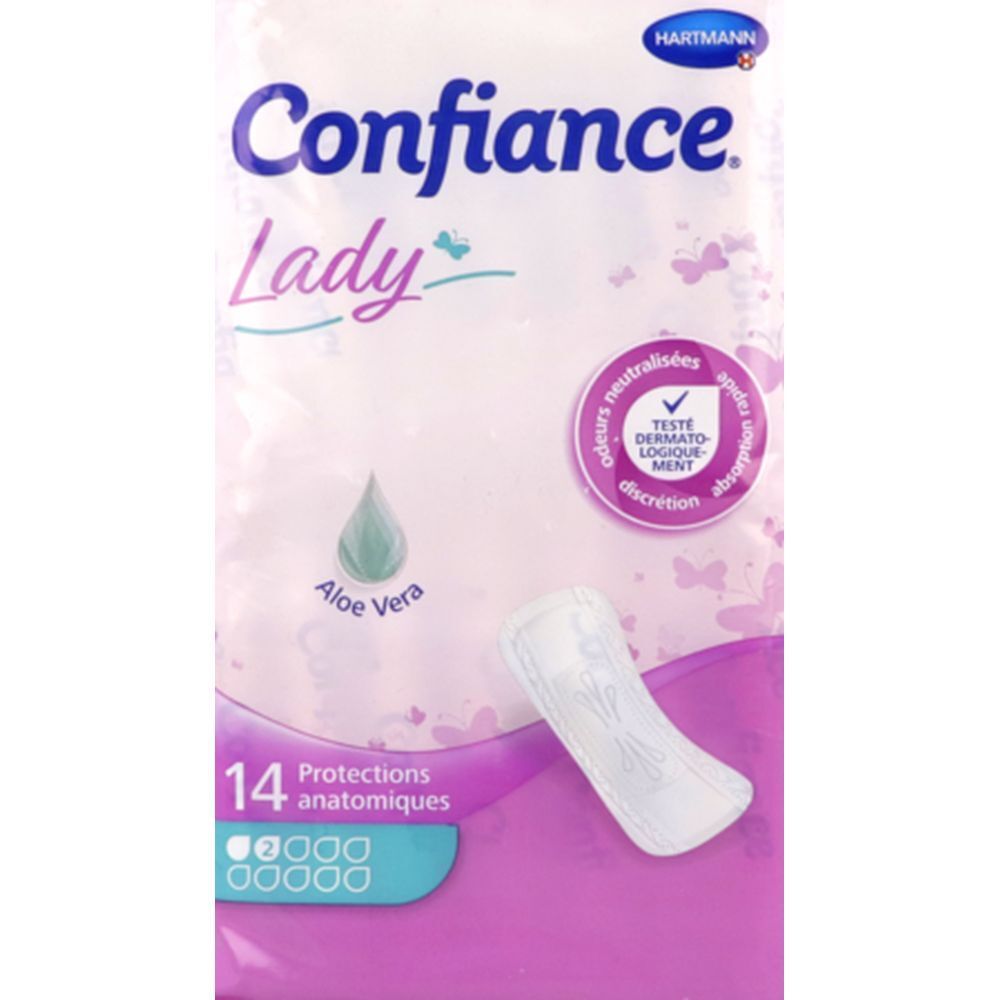 CONFIANCE LADY ABSORPTION 2 G - Protection anatomique hypoallergénique pour incontinence u
