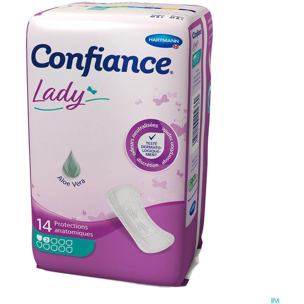 CONFIANCE LADY ABSORPTION 2 G - Protection anatomique hypoallergénique pour incontinence u