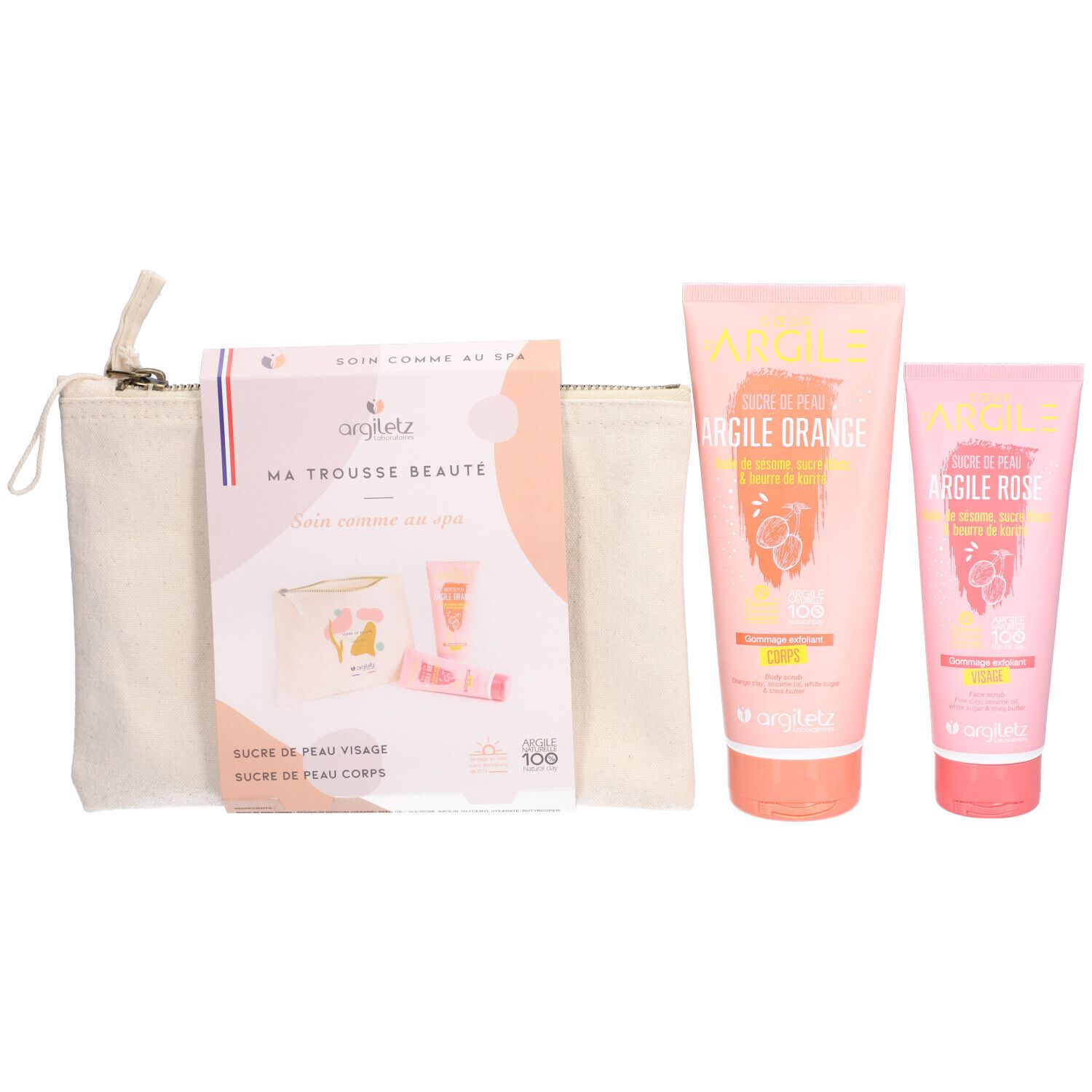 ARGILETZ Trousse beauté “comme au spa” : gommages visage et corps