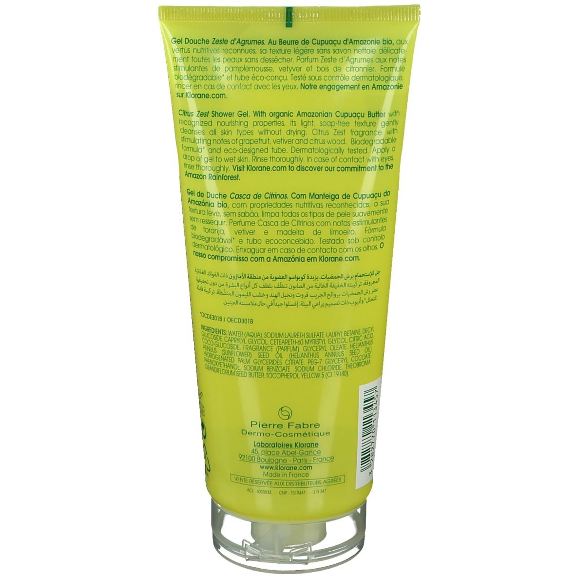 KLORANE Gel douche Zeste d'Agrumes