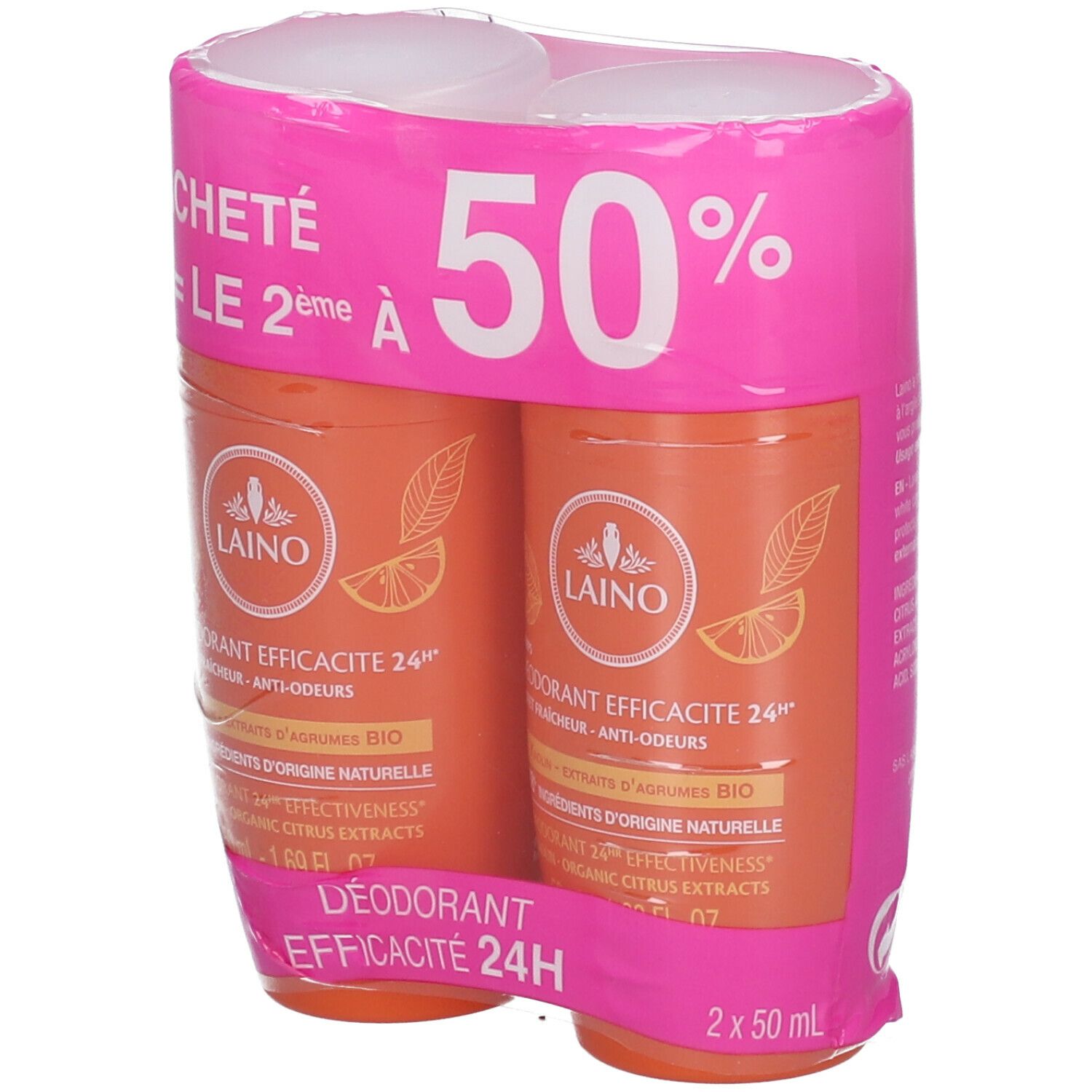 Laino Déodorant Efficacité 24H Extrait d’Agrumes Bio – 50 ml main image 0