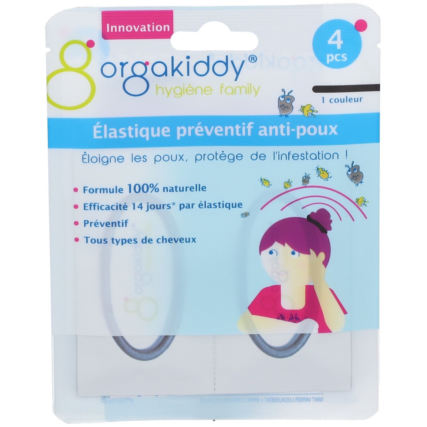 orgakiddy® Élastique préventif anti-poux Noir