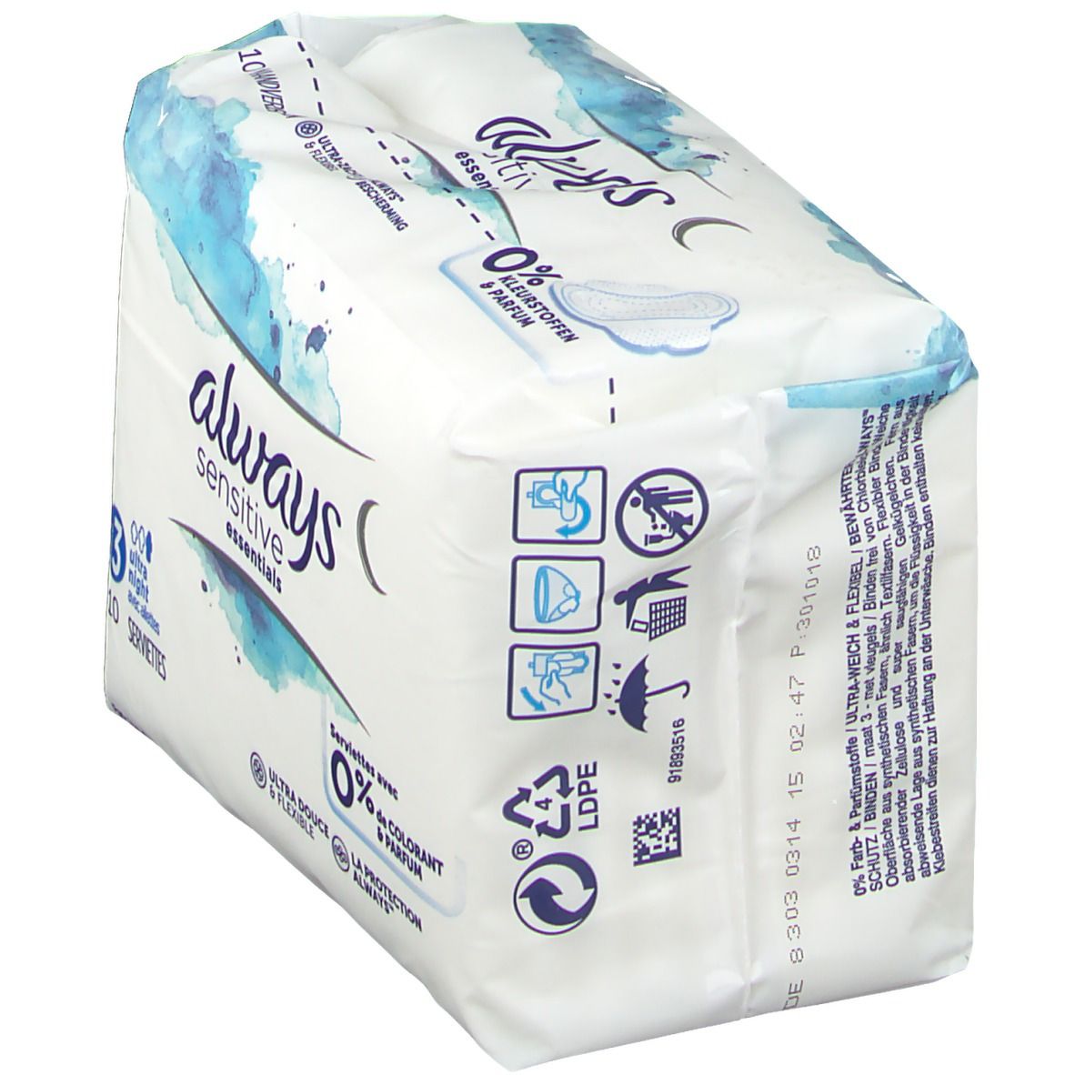 ALWAYS Sensitive Essentials Night (Taille 3)