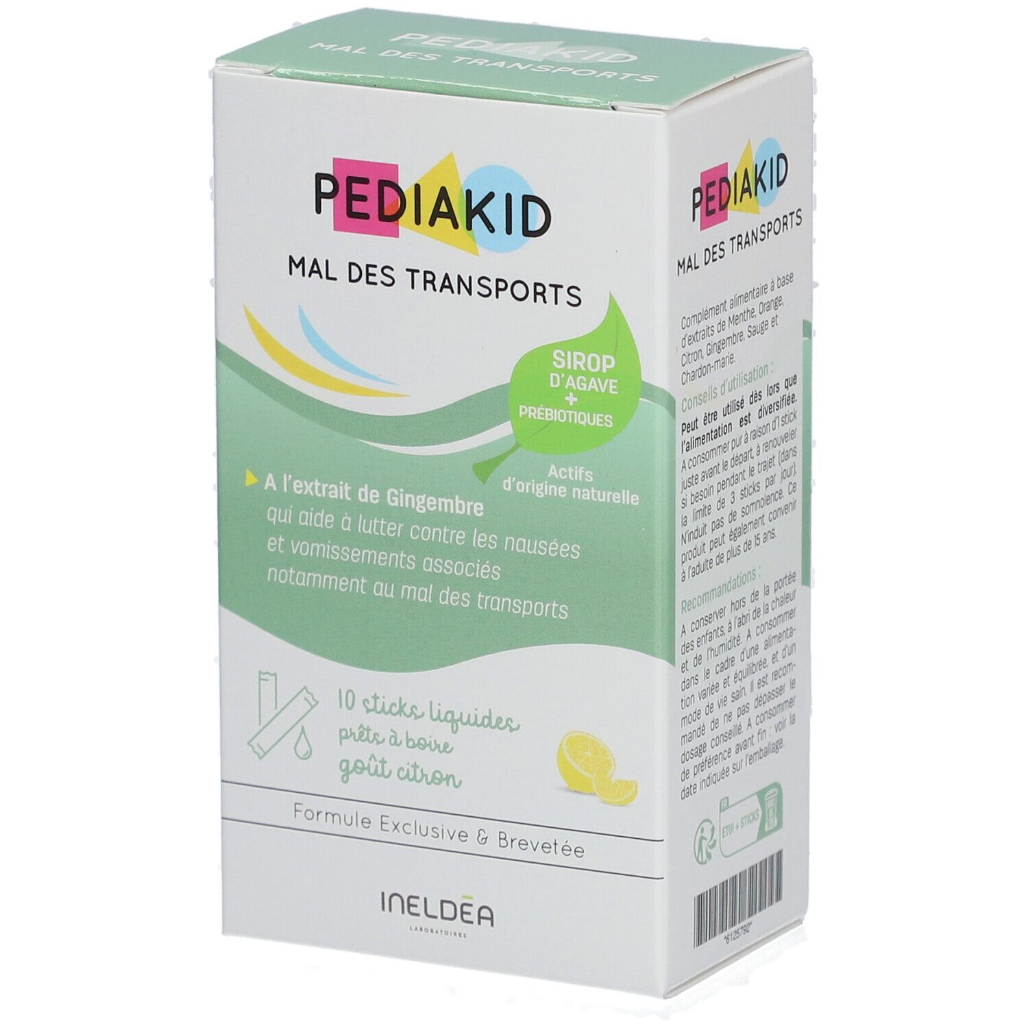 Boîte blanche Pediakid Mal des Transports. Ingrédients et informations. Marque Pediakid.
