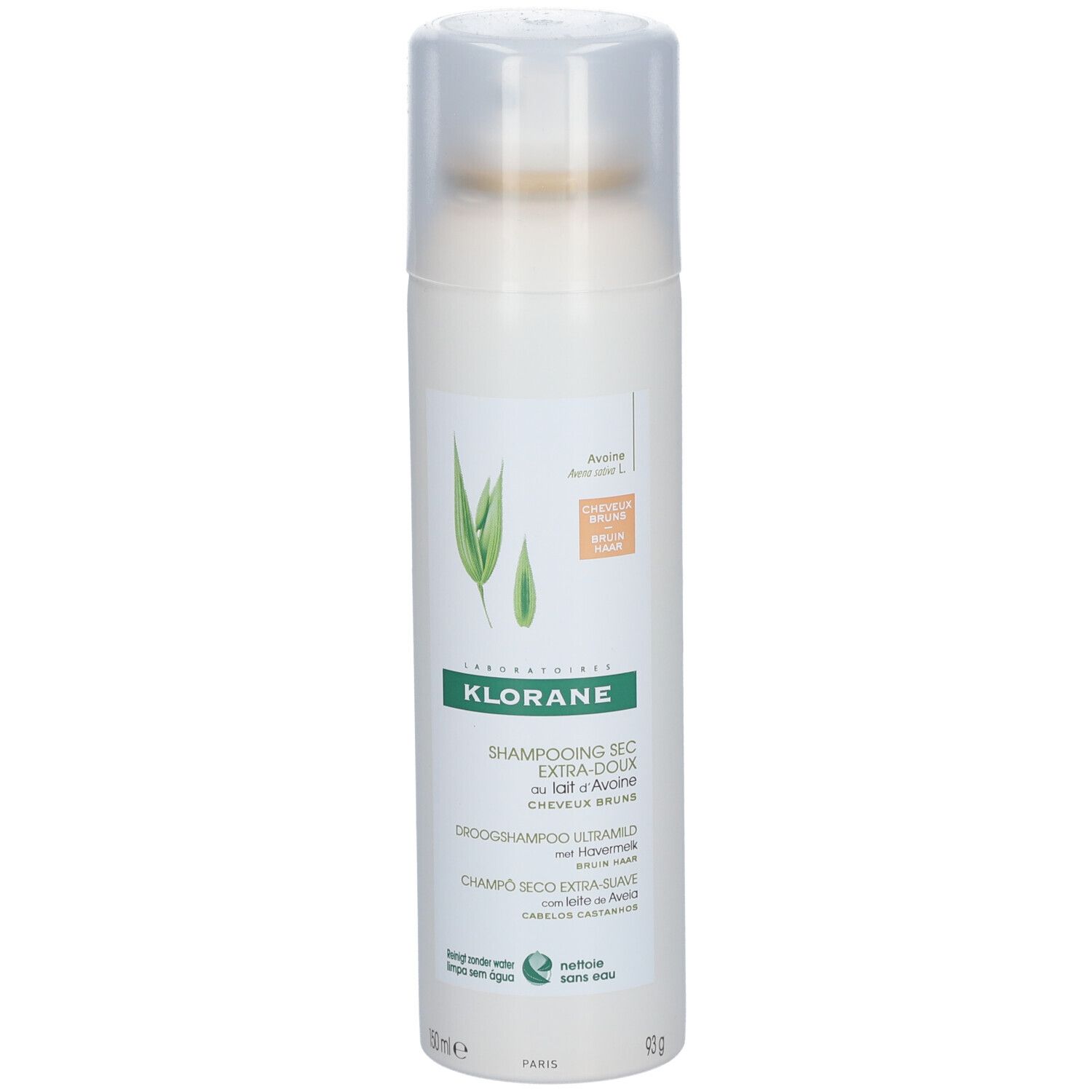 Klorane Shampooing sec teinté au lait d'Avoine Cheveux bruns
