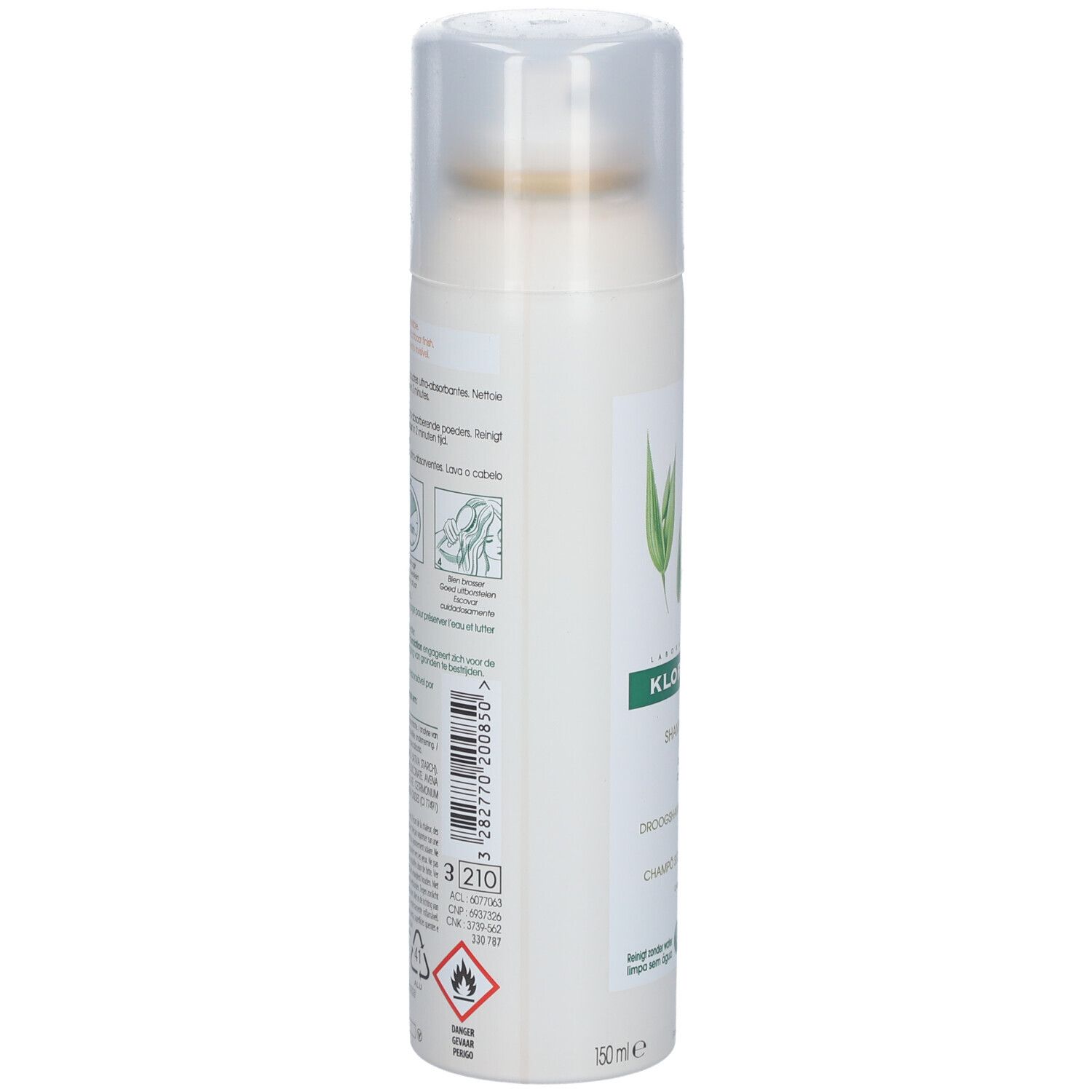 Klorane Shampooing sec teinté au lait d'Avoine Cheveux bruns