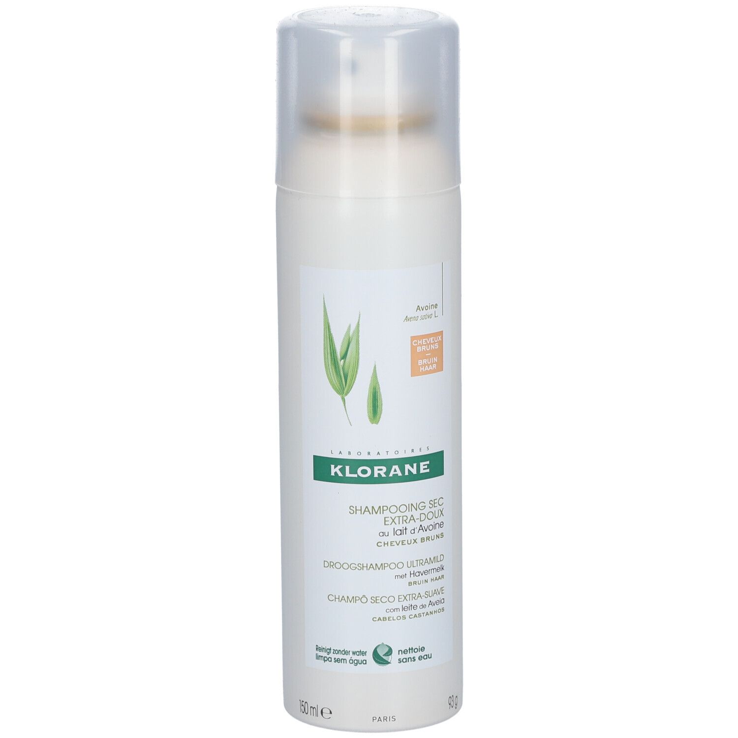 Klorane Shampooing sec teinté au lait d'Avoine Cheveux bruns