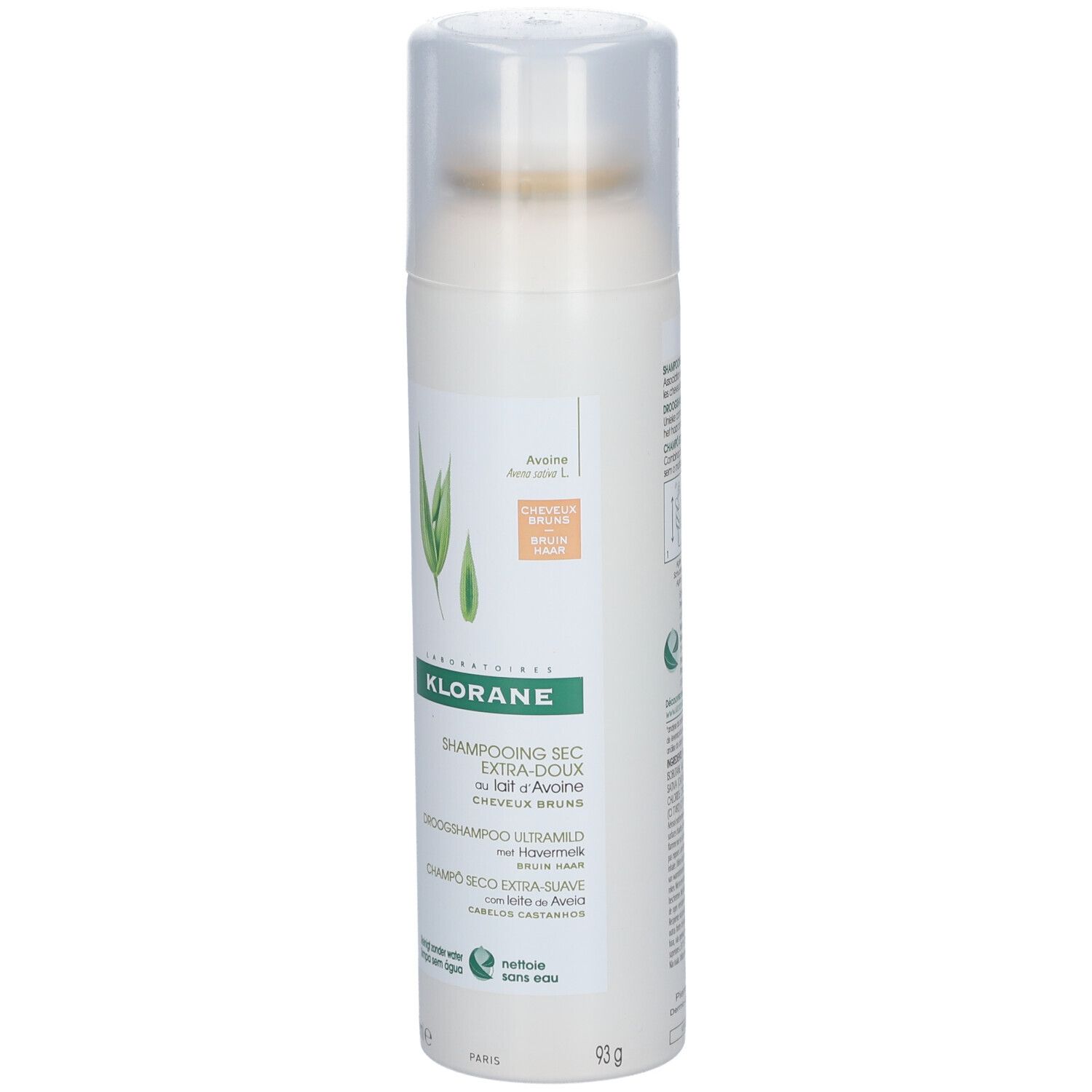 Klorane Shampooing sec teinté au lait d'Avoine Cheveux bruns