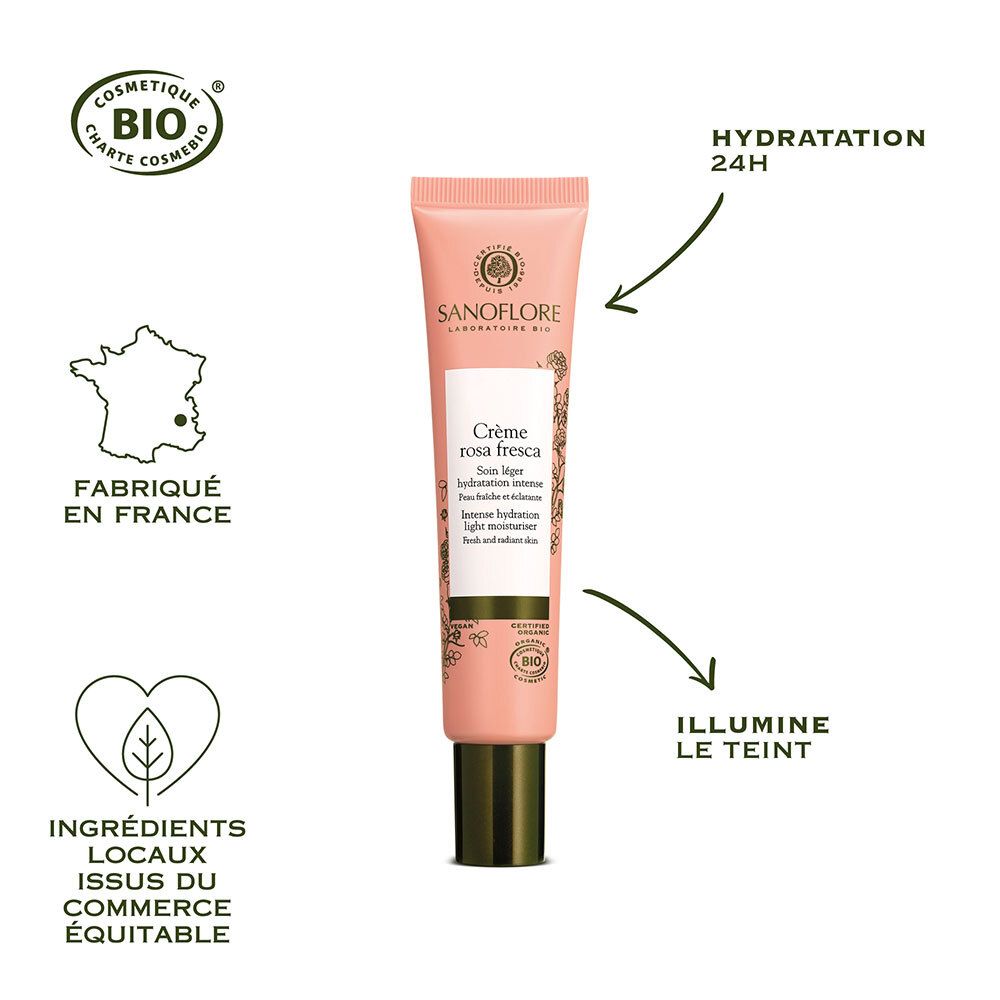 SANOFLORE Rosa fresca Crème hydratante légère certifiée bio 40ml