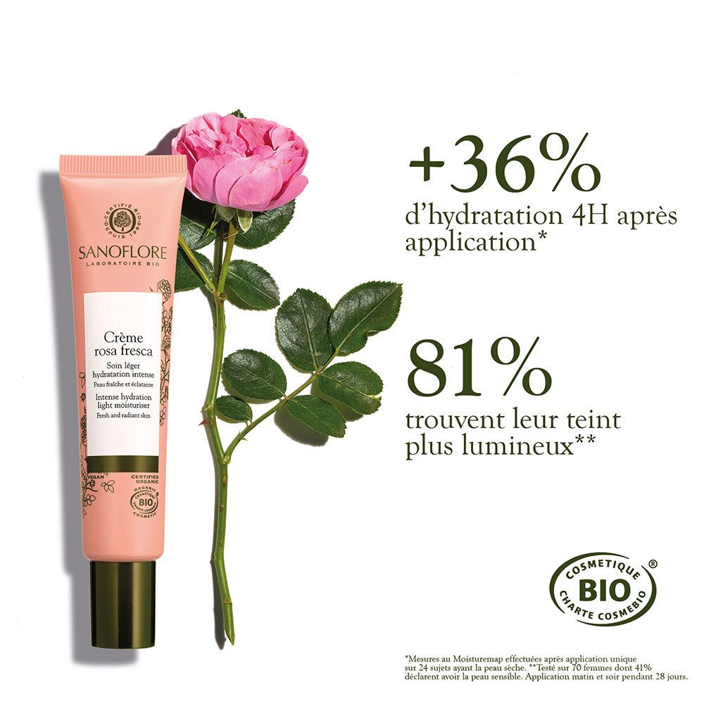 SANOFLORE Rosa fresca Crème hydratante légère certifiée bio 40ml