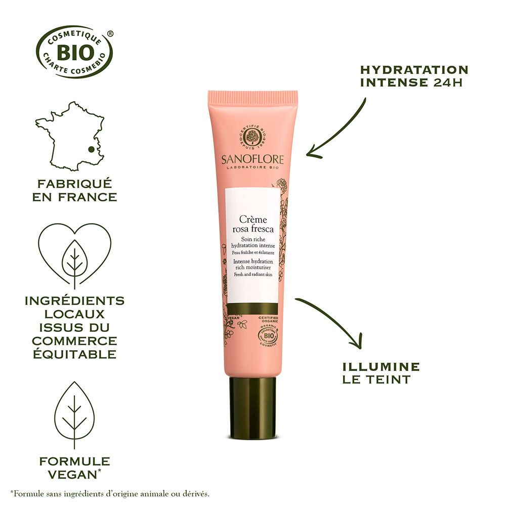 SANOFLORE Rosa Fresca Crème hydratante riche certifiée Bio 40ml