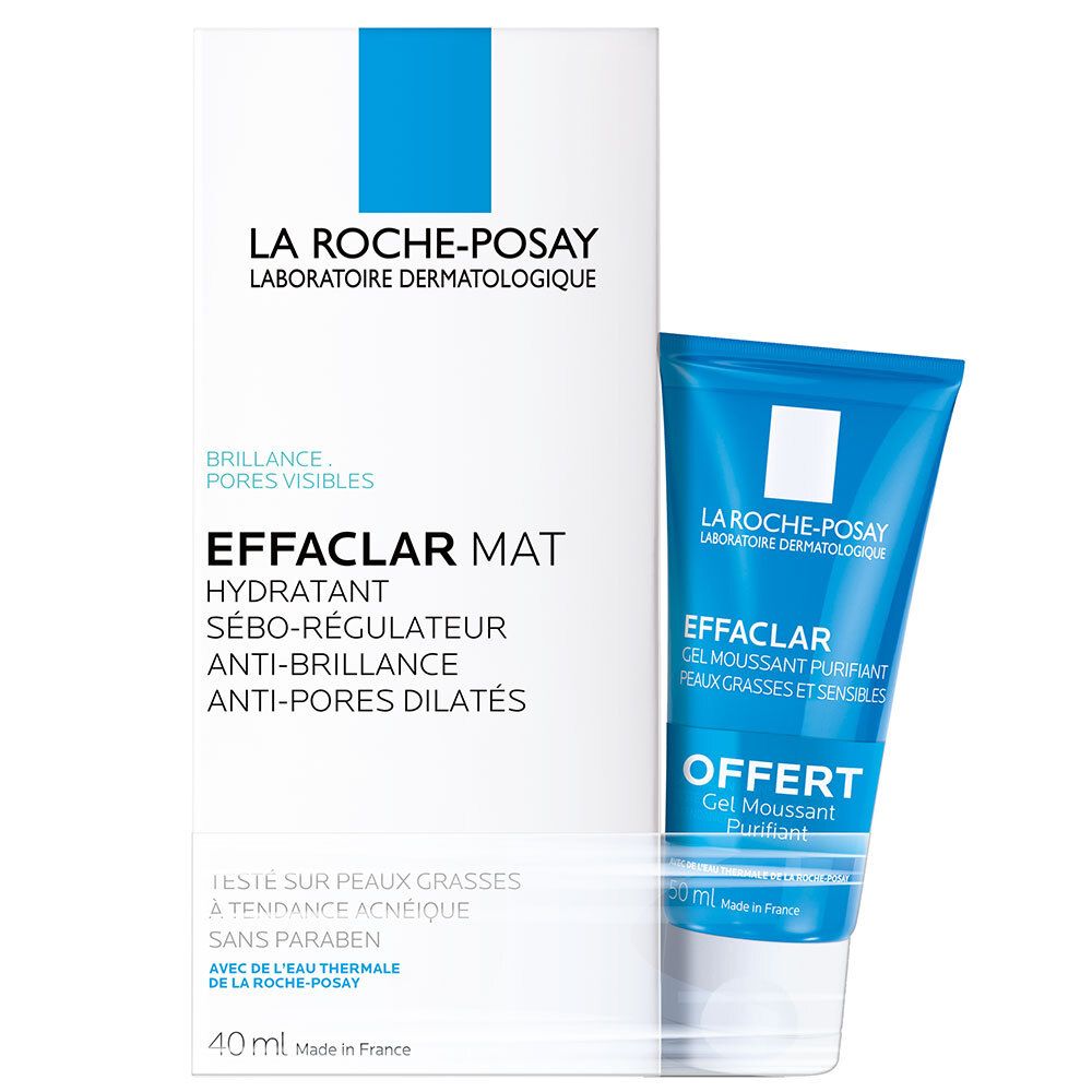 Effaclar Mat Soin hydratant sébo-régulateur + Mini gel moussant offert