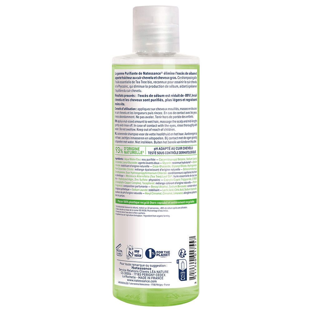 Natessance Shampooing Équilibrant Détoxifiant Tea Tree