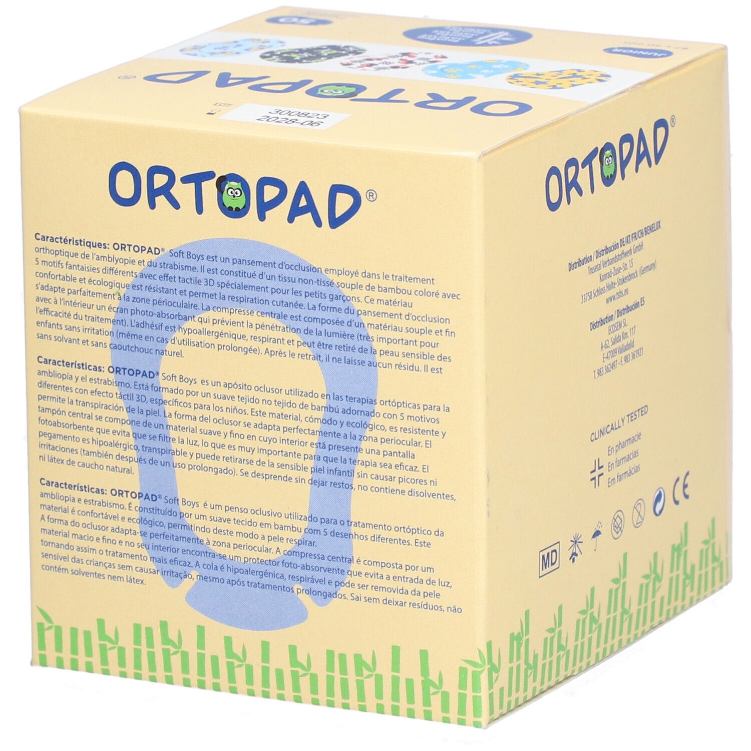 ORTOPAD SOFT BOYS JUNIOR  - Pansement orthoptique hypoallergénique, adhésif, décoré, nourr
