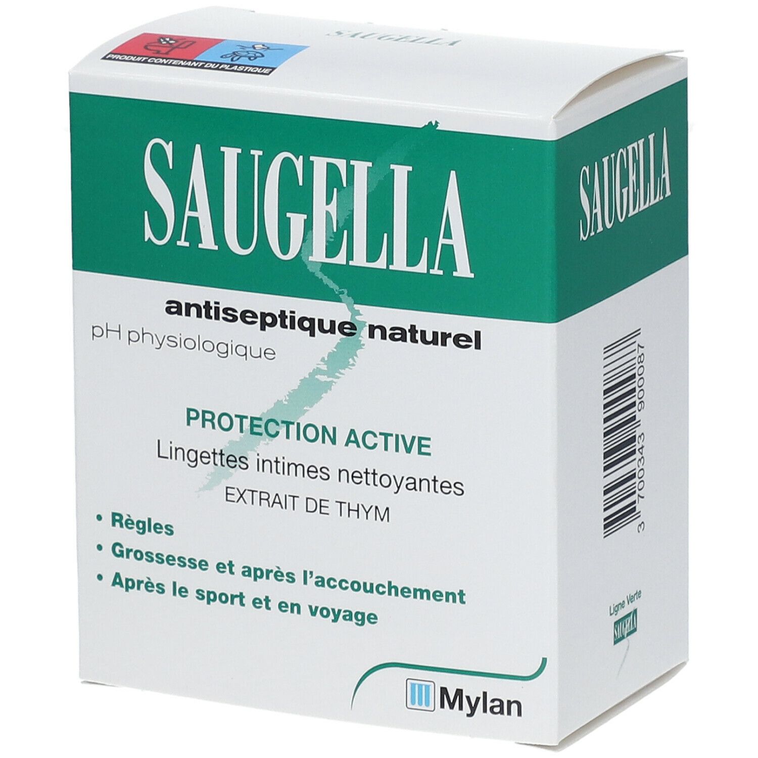 Lingettes intimes antiseptique naturel Saugella - protection active
