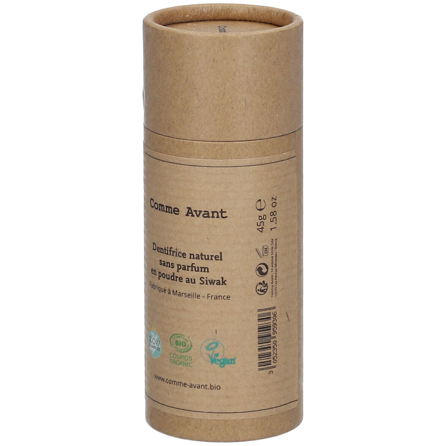 Comme Avant Dentifrice Naturel sans parfum en poudre au Siwak