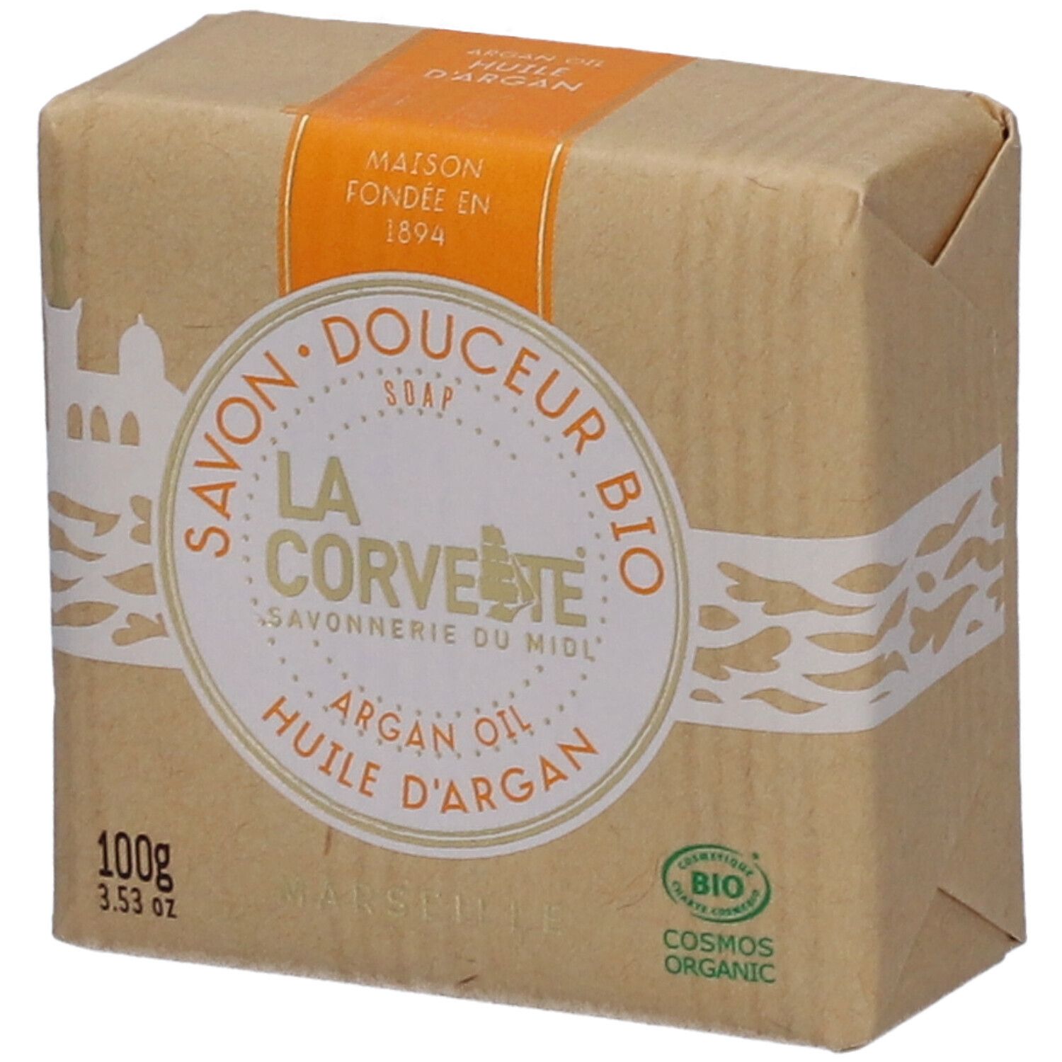 LA CORVETTE Savon douceur bio Huile d'Argan