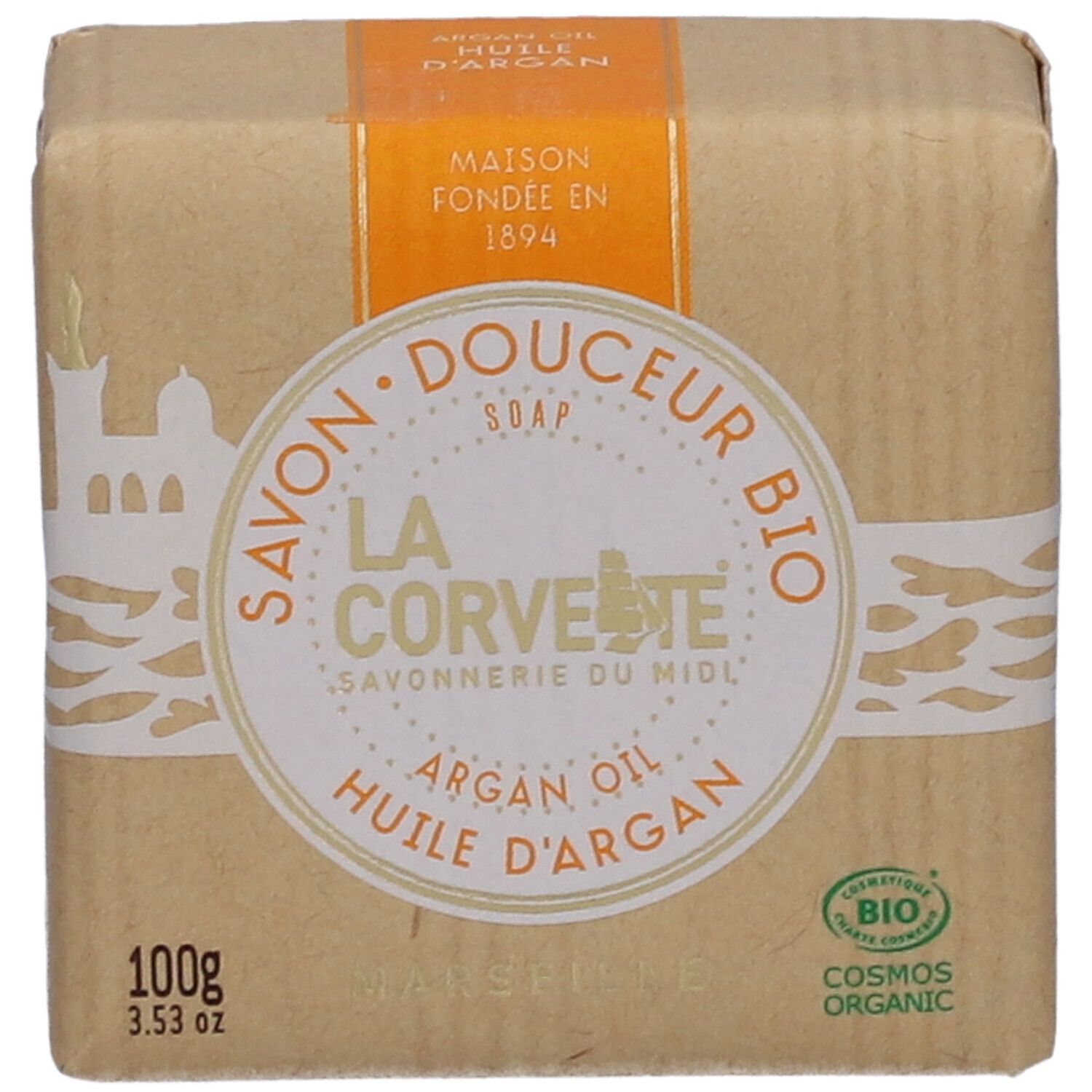 LA CORVETTE Savon douceur bio Huile d'Argan
