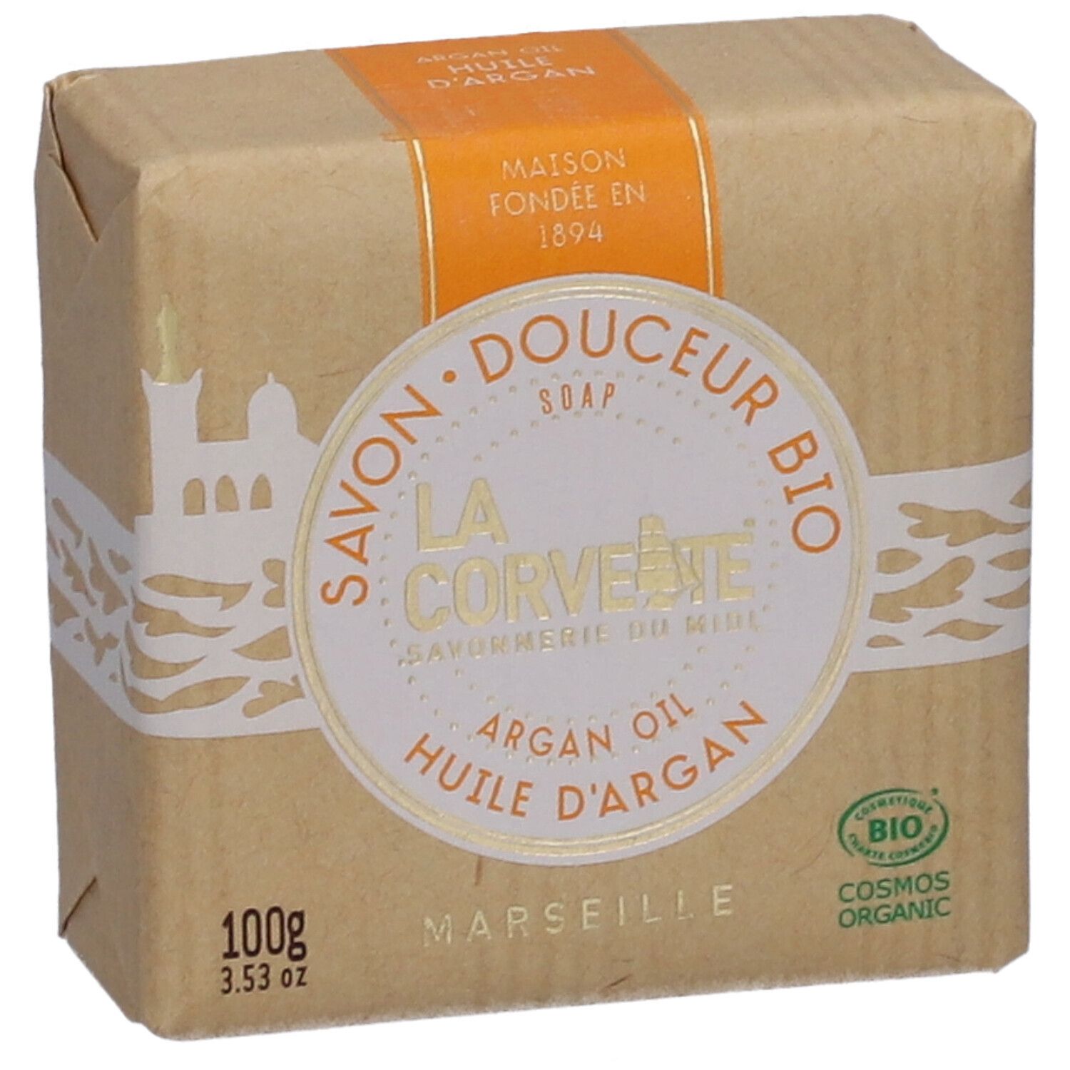 LA CORVETTE Savon douceur bio Huile d'Argan