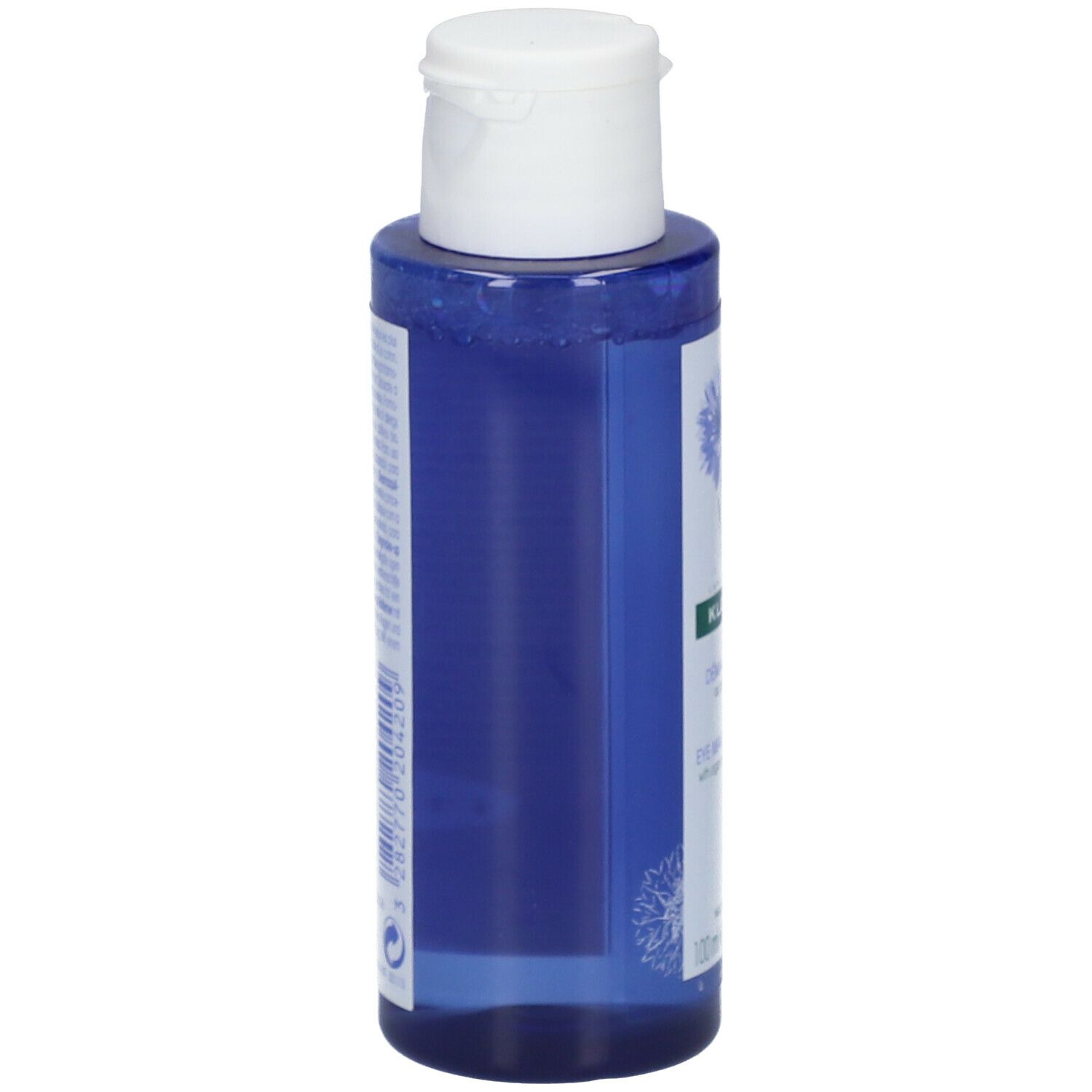 Dos du flacon bleu. Texte multilingue. Fabricant: Pierre Fabre Dermo-Cosmétique.