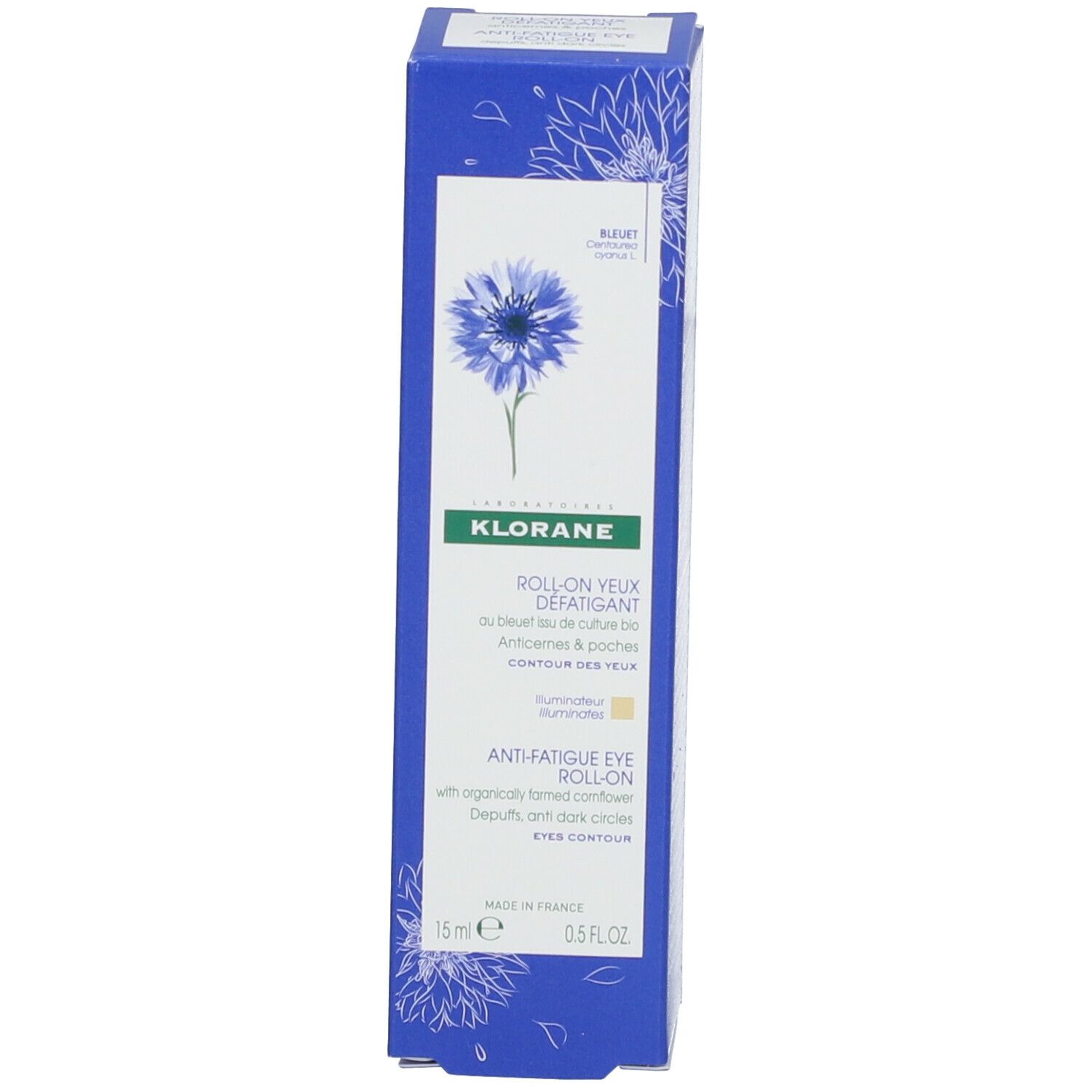 KLORANE Roll-on yeux défatigant au Bleuet BIO