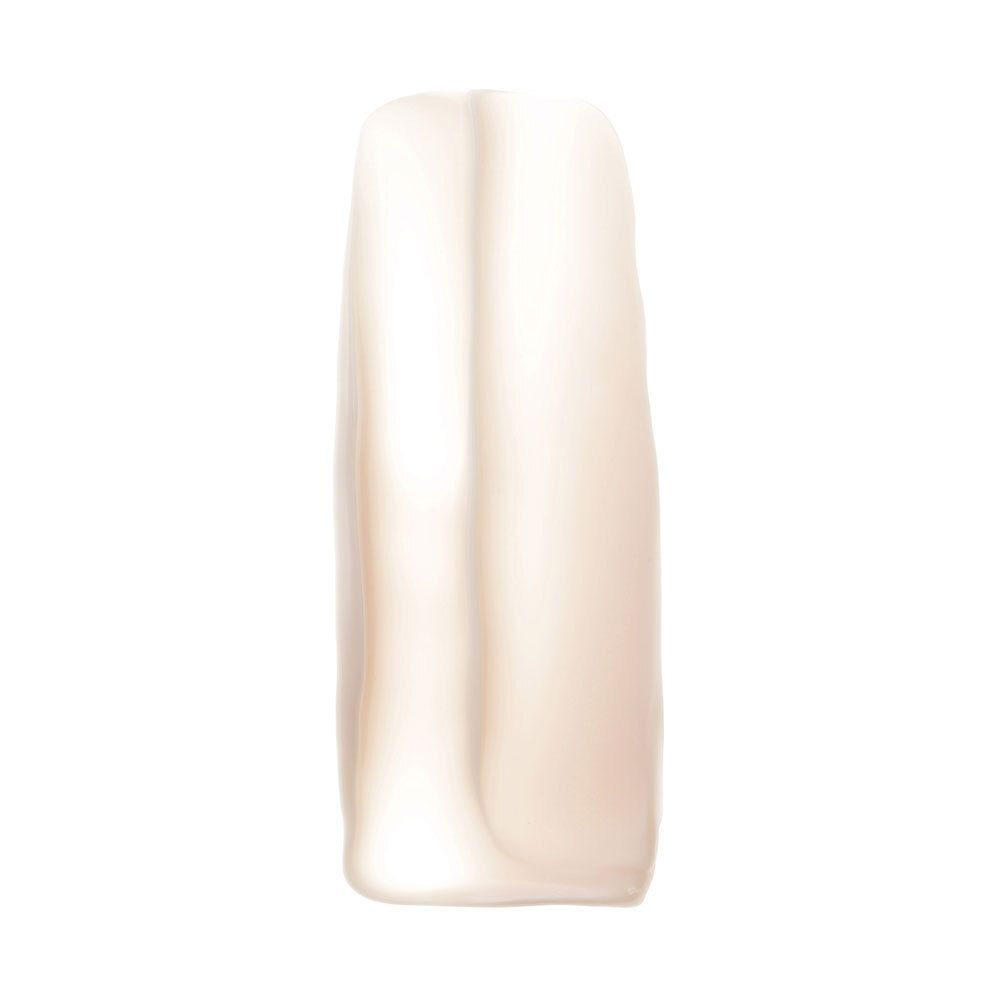 Texture de crème. Couleur blanc-beige. Sur fond blanc.