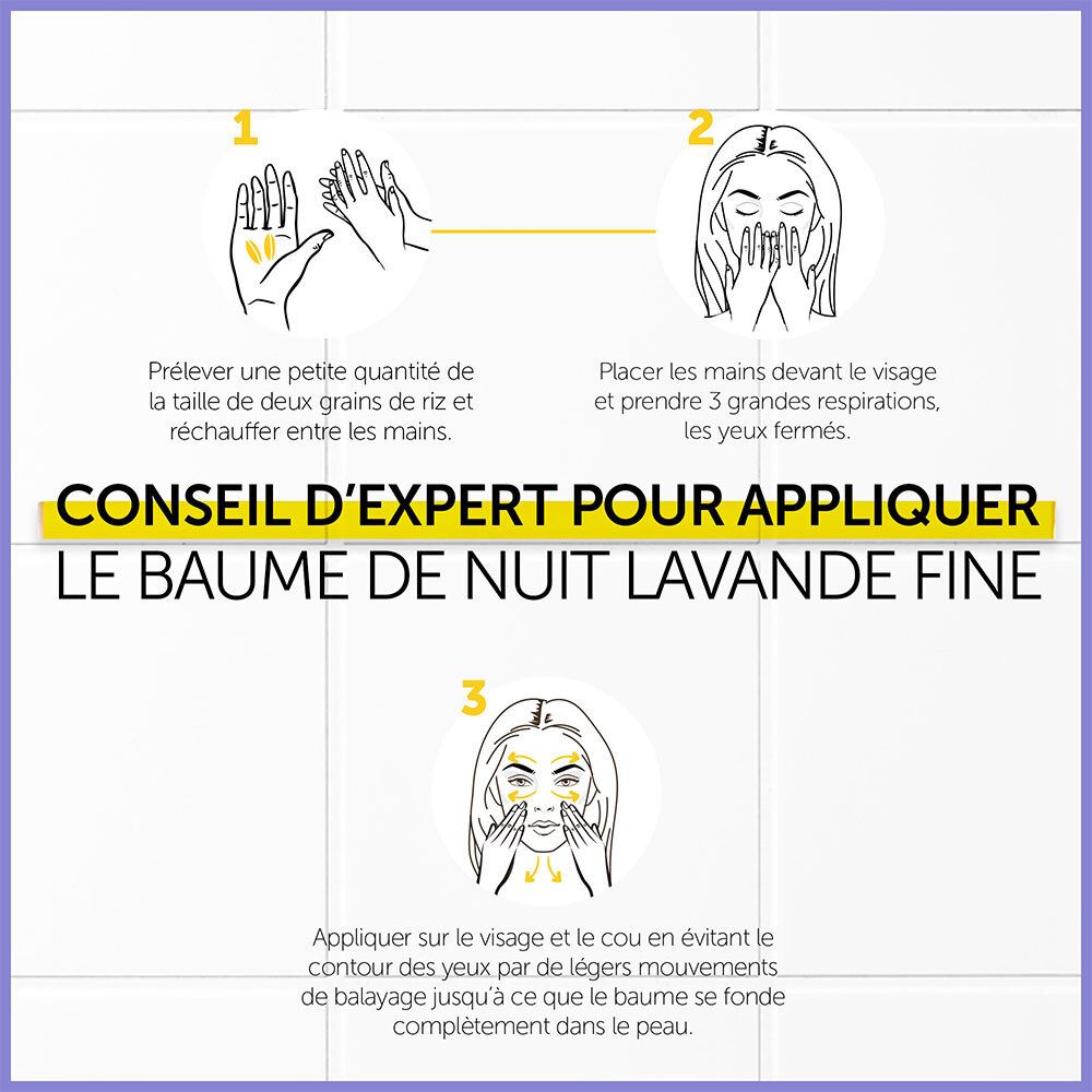 Instructions d'utilisation. Étapes : 1. Réchauffer une petite quantité entre les mains. 2. Placer les mains devant le visage. 3. Appliquer.