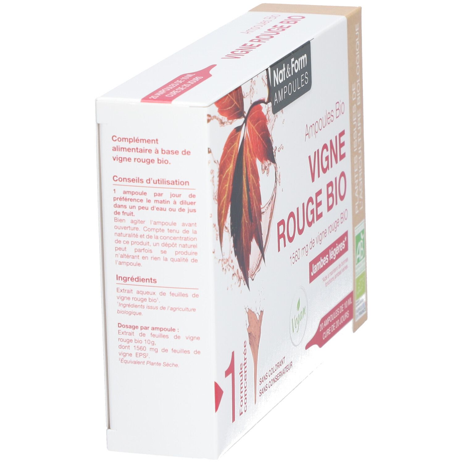 Nat&Form Ampoules Vigne rouge bio