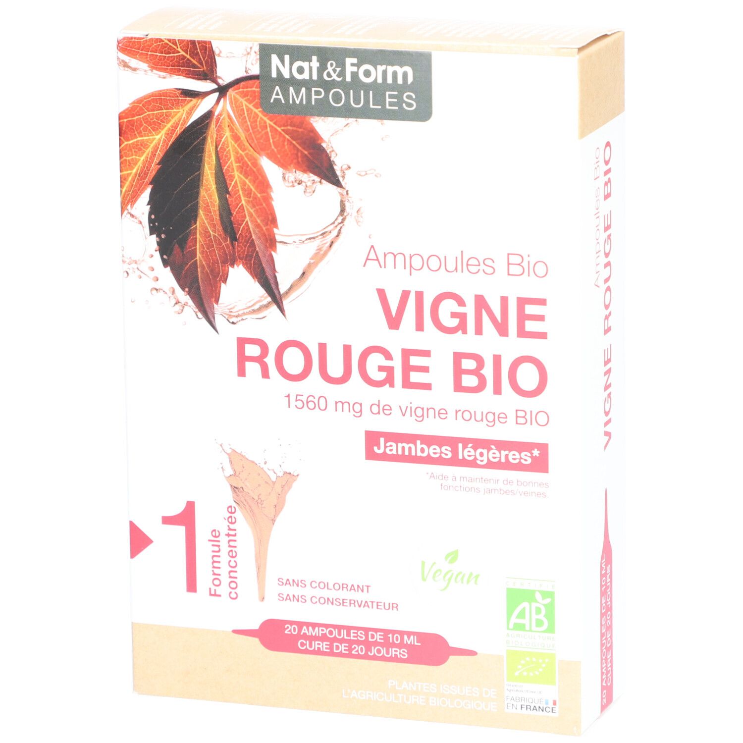 Nat&Form Ampoules Vigne rouge bio