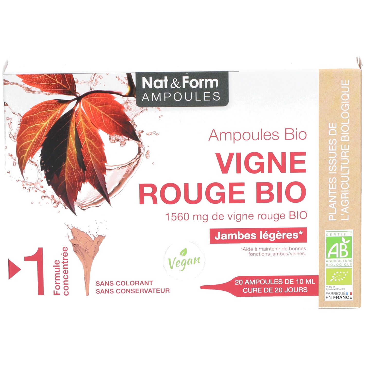 Nat&Form Ampoules Vigne rouge bio